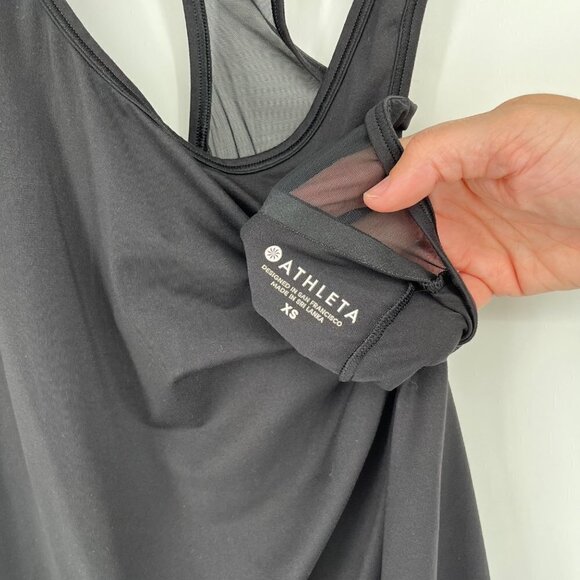 Athleta Womens Mesh Chi Tank Top Size XS Black Athletic Basic Workout Gym Wear - Picture 6 of 14